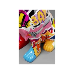 KARE Design Déco Bouledogue Doré Graffiti Lunettes 20cm ^ Déco