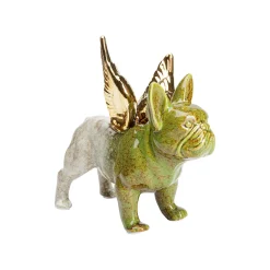 KARE Design Déco Bouledogue Imitation Pierre Ailes Dorées ^ Déco