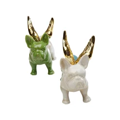 KARE Design Déco Bouledogue Imitation Pierre Ailes Dorées ^ Déco