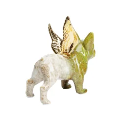KARE Design Déco Bouledogue Imitation Pierre Ailes Dorées ^ Déco