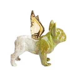 KARE Design Déco Bouledogue Imitation Pierre Ailes Dorées ^ Déco