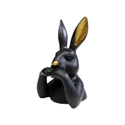 KARE Design Déco Buste Lapin Noir 23cm ^ Déco