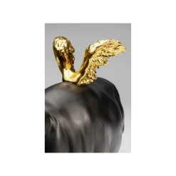 KARE Design Déco Cochon Noir Ailes Dorées ^ Déco