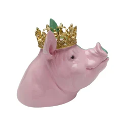 KARE Design Déco Cochon Roi Rose Et Vert ^ Déco