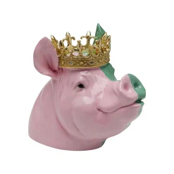 KARE Design Déco Cochon Roi Rose Et Vert ^ Déco