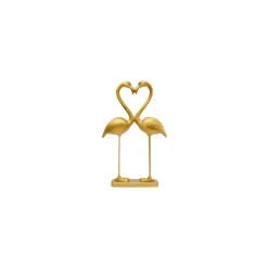 KARE Design Déco Couple Cœur Flamants Dorés 39cm ^ Déco