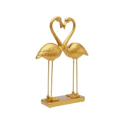 KARE Design Déco Couple Cœur Flamants Dorés 39cm ^ Déco
