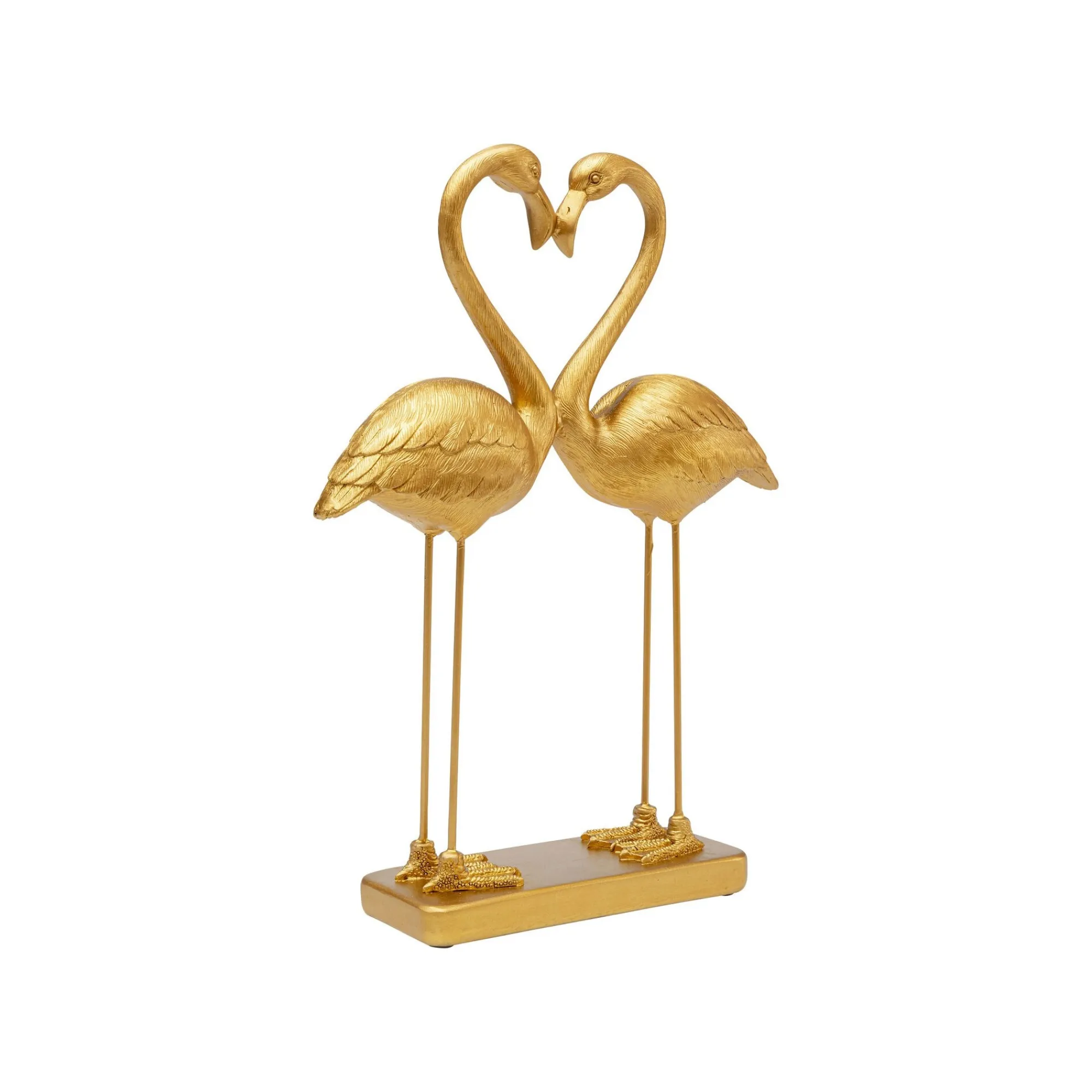 KARE Design Déco Couple Cœur Flamants Dorés 39cm ^ Déco