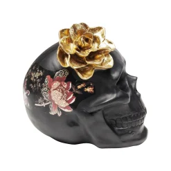 KARE Design Déco Crâne Noir Fleurs ^ Déco