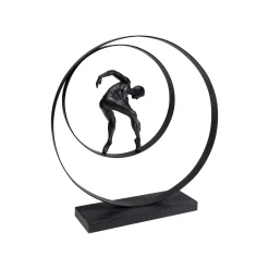 KARE Design Déco Danseur Anneaux Noir 45cm ^ Déco