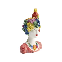 KARE Design Déco Femme Fleurs Perroquet 50cm ^ Déco