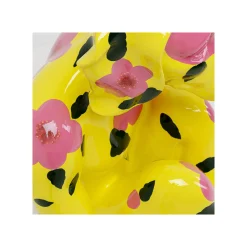 KARE Design Déco Gangster Chien Jaune XL Fleurs Roses ^ Déco