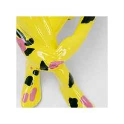 KARE Design Déco Gangster Chien Jaune XL Fleurs Roses ^ Déco