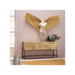 KARE Design Déco Murale Buste Homme Ailes Dorées 208x136cm ^ Déco Murale