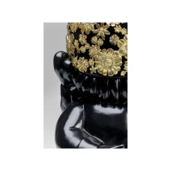 KARE Design Déco Nain Noir Fleurs Debout 61cm ^ Déco