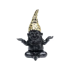 KARE Design Déco Nain Noir Fleurs Zen 19cm ^ Déco