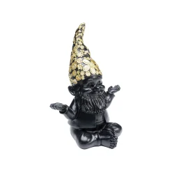 KARE Design Déco Nain Noir Fleurs Zen 19cm ^ Déco