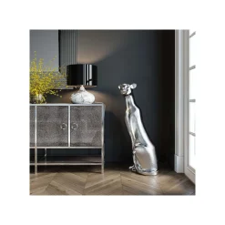 KARE Design Déco Panthère Assise XL Argentée ^ Déco