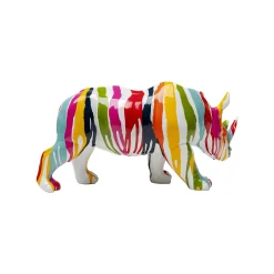 KARE Design Déco Rhino Blanc Coulées De Peinture 34cm ^ Déco
