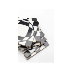 KARE Design Dessous De Verre Miracle Noirs Et Blancs Set De 6 ^ Vaisselle