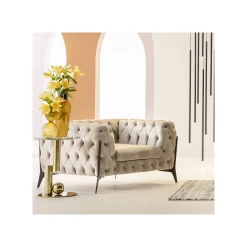 KARE Design Fauteuil Bellissima Velours Beige ^ Fauteuil
