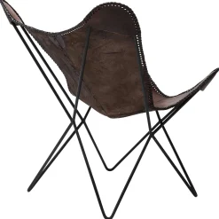 KARE Design Fauteuil Butterfly Marron Pieds Noirs ^ Fauteuil