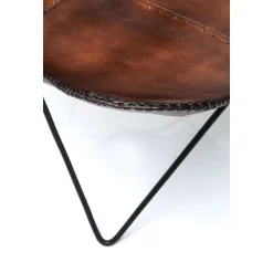 KARE Design Fauteuil Butterfly Marron Pieds Noirs ^ Fauteuil