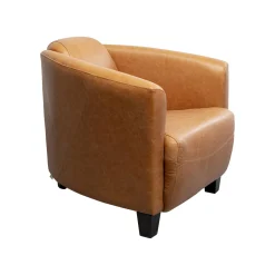 KARE Design Fauteuil Cigar Lounge Cuir Marron Clair ^ Fauteuil