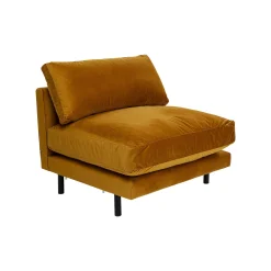 KARE Design Fauteuil Discovery Velours Ocre ^ Fauteuil