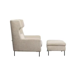 KARE Design Fauteuil Et Repose-pieds Quinn Beige ^ Fauteuil