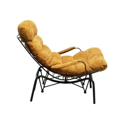 KARE Design Fauteuil Et Repose-pieds Vienna Swing Jaune ^ Fauteuil
