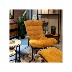 KARE Design Fauteuil Et Repose-pieds Vienna Swing Jaune ^ Fauteuil