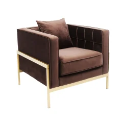 KARE Design Fauteuil Loft Marron Velours ^ Fauteuil