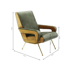 KARE Design Fauteuil Luna Velours Vert ^ Fauteuil