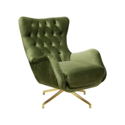 KARE Design Fauteuil Pivotant Bellissima Velours Vert ^ Fauteuil