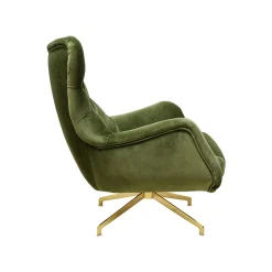 KARE Design Fauteuil Pivotant Bellissima Velours Vert ^ Fauteuil