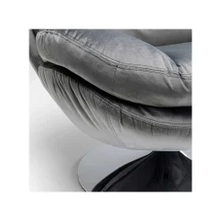 KARE Design Fauteuil Pivotant Cosy Velours Gris ^ Fauteuil