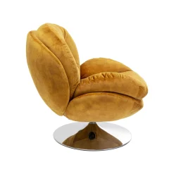 KARE Design Fauteuil Pivotant Cosy Velours Ocre ^ Fauteuil