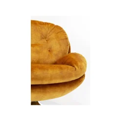 KARE Design Fauteuil Pivotant Cosy Velours Ocre ^ Fauteuil