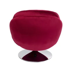KARE Design Fauteuil Pivotant Cosy Velours Rouge ^ Fauteuil