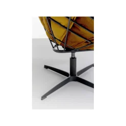 KARE Design Fauteuil Pivotant Et Repose-pieds Blossom Ocre ^ Fauteuil
