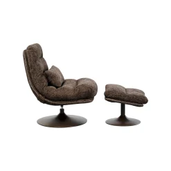 KARE Design Fauteuil Pivotant Et Repose-pieds Montreal Marron ^ Fauteuil