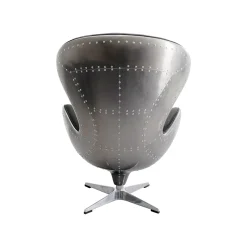 KARE Design Fauteuil Pivotant Lounge Noir Et Gris Rivets ^ Fauteuil