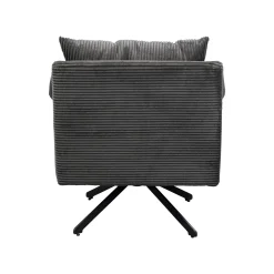 KARE Design Fauteuil Pivotant Milo Velours Gris ^ Fauteuil