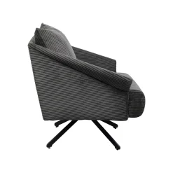KARE Design Fauteuil Pivotant Milo Velours Gris ^ Fauteuil