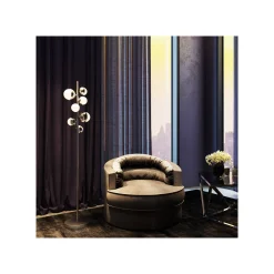 KARE Design Fauteuil Pivotant Music Hall Velours Gris ^ Fauteuil