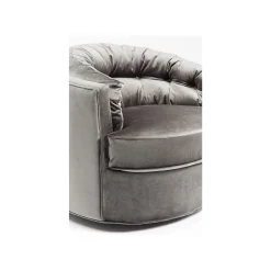 KARE Design Fauteuil Pivotant Music Hall Velours Gris ^ Fauteuil
