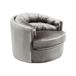 KARE Design Fauteuil Pivotant Music Hall Velours Gris ^ Fauteuil