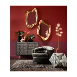 KARE Design Fauteuil Pivotant Music Hall Velours Gris ^ Fauteuil