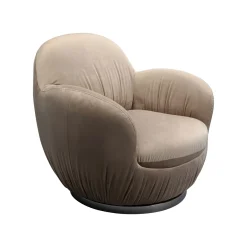 KARE Design Fauteuil Pivotant Nube Velours Gris ^ Fauteuil